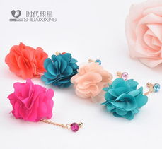 韩版可爱雪纺花朵水钻防尘塞 苹果耳机塞的时尚防护选择